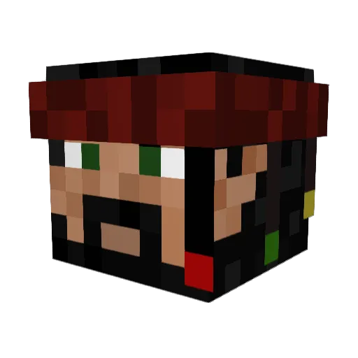 CaptainLelo Minecraft avatar head, 3D render