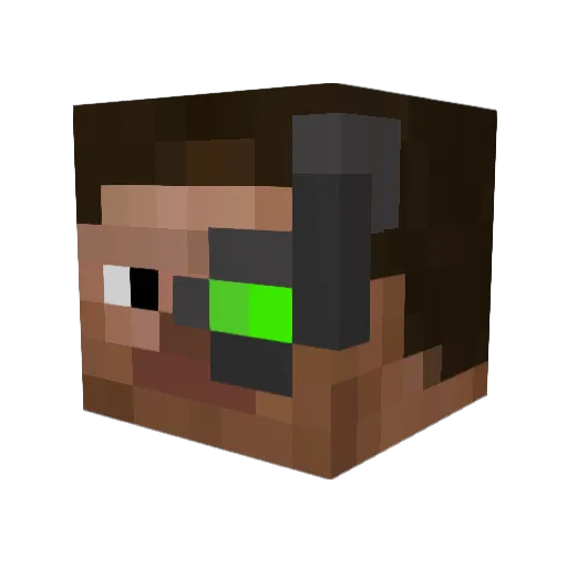 CaptainMad183 Minecraft avatar head, 3D render