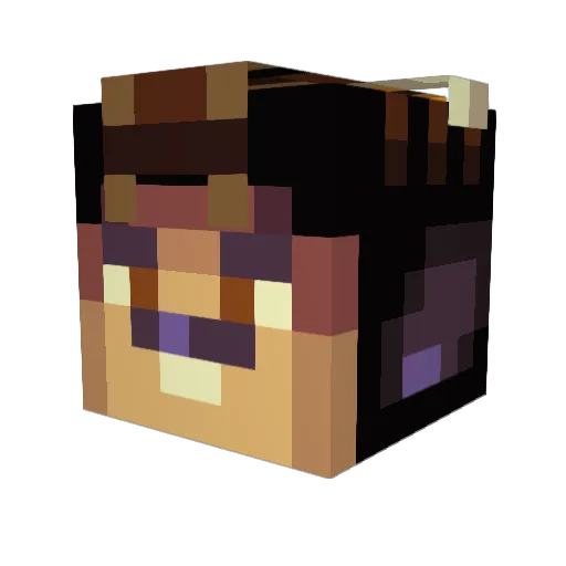 CaptainMic Minecraft avatar head, 3D render