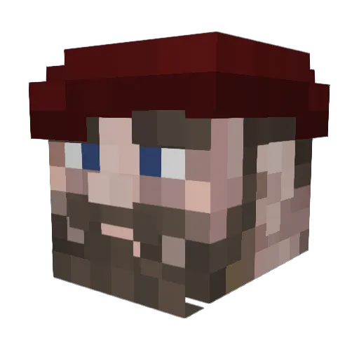 CaptainMineALot Minecraft avatar head, 3D render