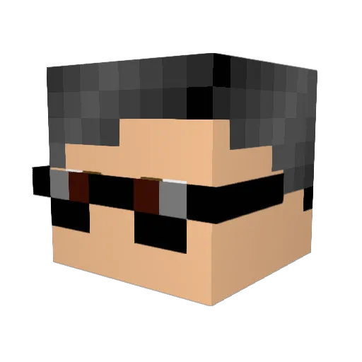 CaptainNull Minecraft avatar head, 3D render