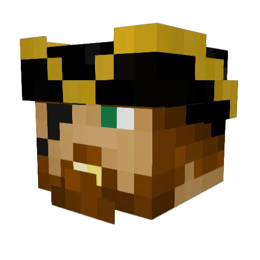 CaptainPau Minecraft avatar head, 3D render