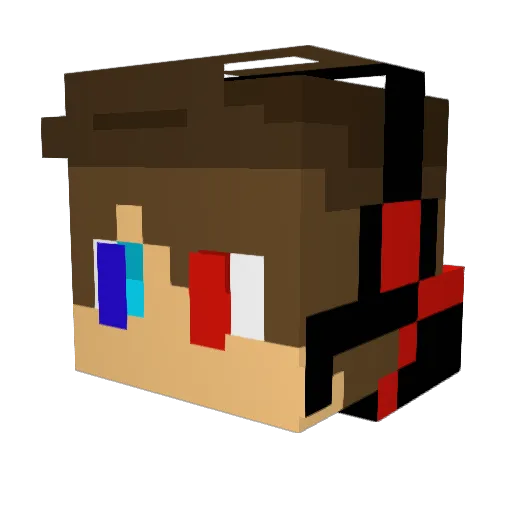 CaptainR65 Minecraft avatar head, 3D render