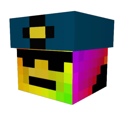 CaptainRainbowes Minecraft avatar head, 3D render
