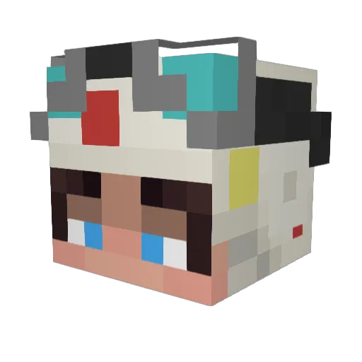 CaptainRobi Minecraft avatar head, 3D render