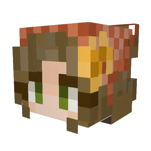 CaptainShe Minecraft avatar head, 3D render