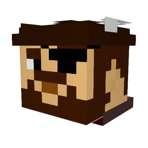 CaptainSkinnySK Minecraft avatar head, 3D render