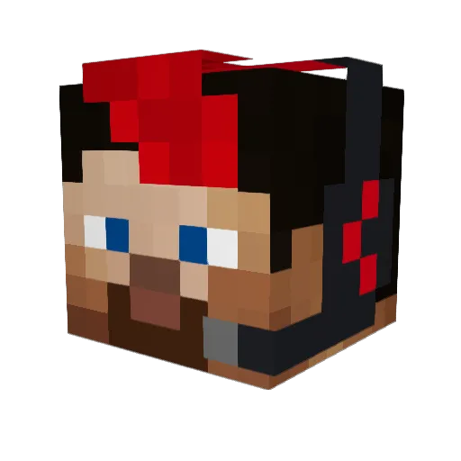 CaptainT45 Minecraft avatar head, 3D render