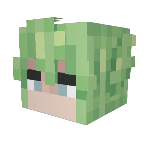 CaptainThree Minecraft avatar head, 3D render