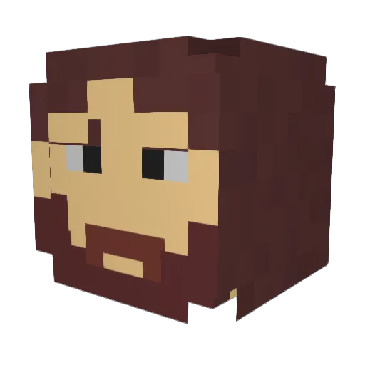 CaptainTraps Minecraft avatar head, 3D render