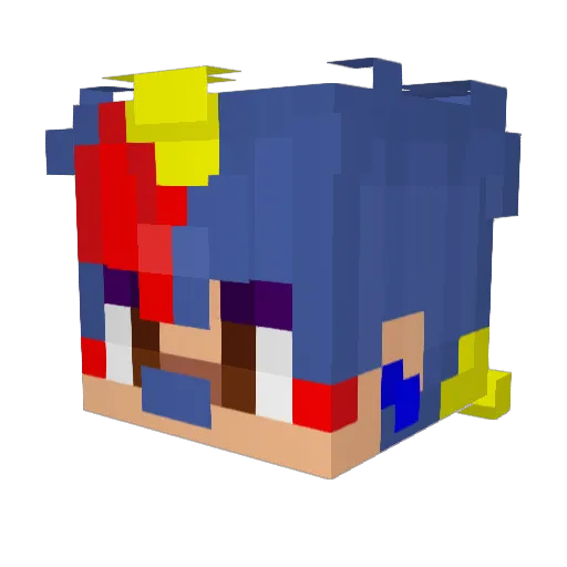 CaptainVilla Minecraft avatar head, 3D render