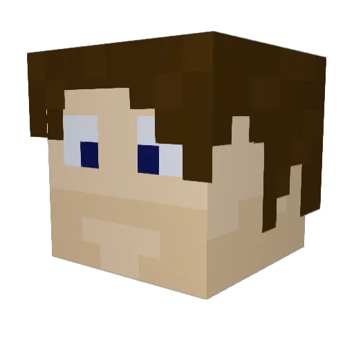 CaptainWishbone Minecraft avatar head, 3D render