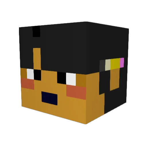 CaptainWuffy Minecraft avatar head, 3D render
