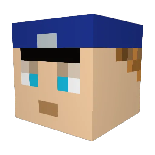 Captain_160 Minecraft avatar head, 3D render