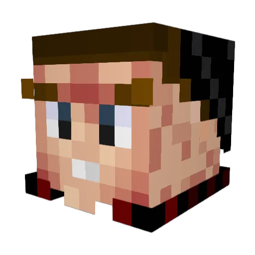 Captain_Hook Minecraft avatar head, 3D render