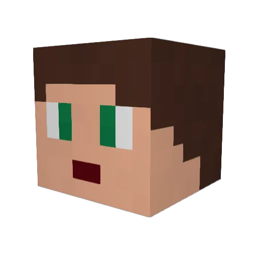 Captain_LED Minecraft avatar head, 3D render