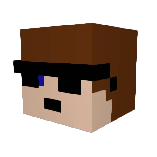 Captainbarcode Minecraft avatar head, 3D render