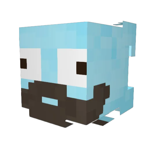 Captainbommel Minecraft avatar head, 3D render