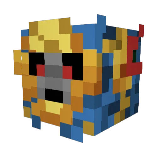 Captainbubloop Minecraft avatar head, 3D render