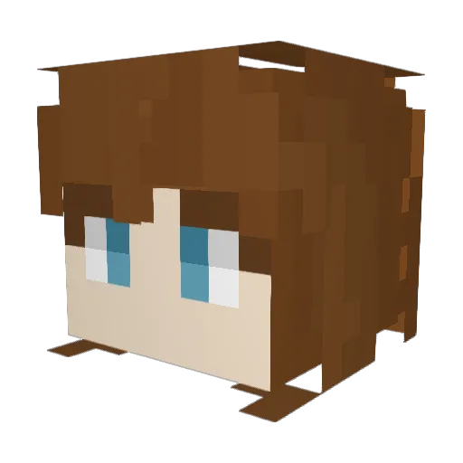 Captainstormyy Minecraft avatar head, 3D render