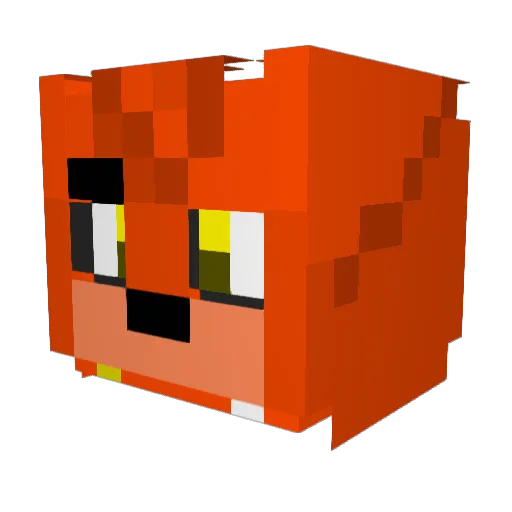 CaptianFoxy Minecraft avatar head, 3D render
