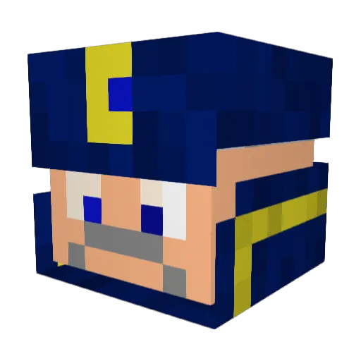 CaptnCrunchables Minecraft avatar head, 3D render