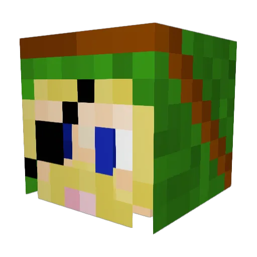 CapulusIRL Minecraft avatar head, 3D render