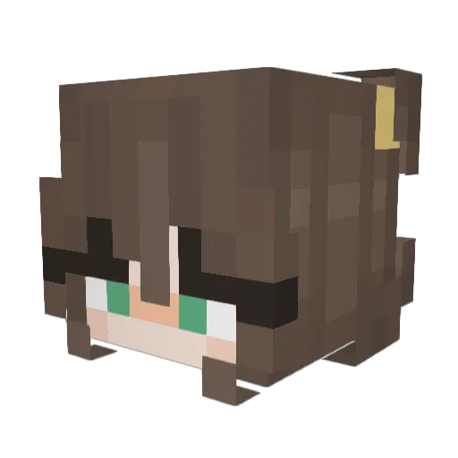 Capussin Minecraft avatar head, 3D render