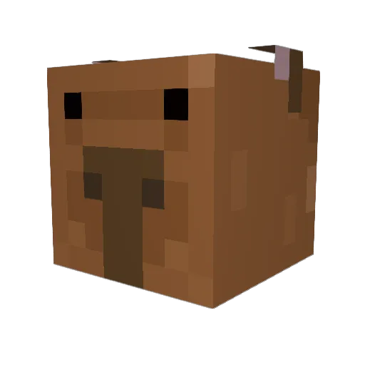 Capy Minecraft avatar head, 3D render