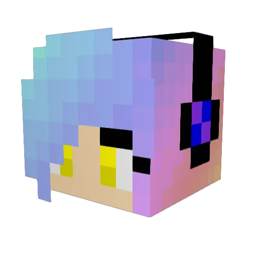 CaraMeru Minecraft avatar head, 3D render