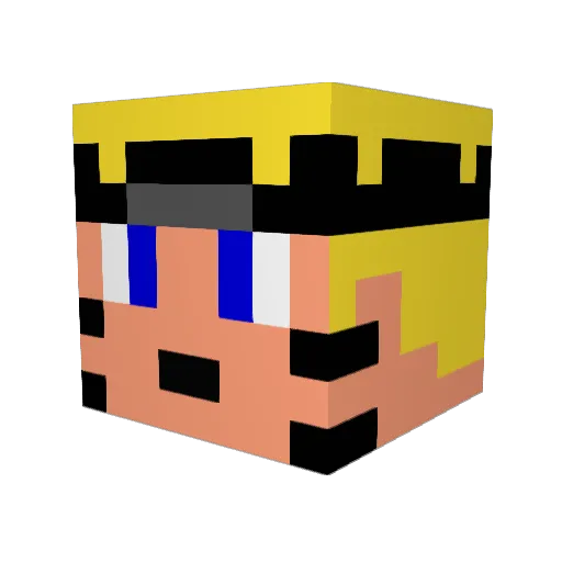 Caramel777 Minecraft avatar head, 3D render
