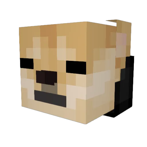 CaramelBun Minecraft avatar head, 3D render