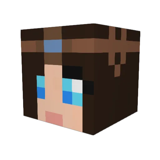 CaramelCreeperCD Minecraft avatar head, 3D render