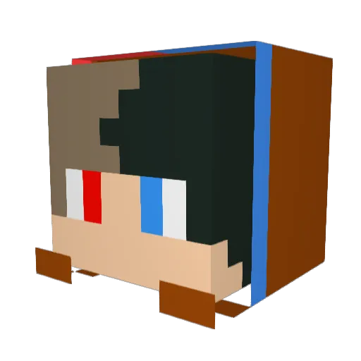 CaramelSK Minecraft avatar head, 3D render
