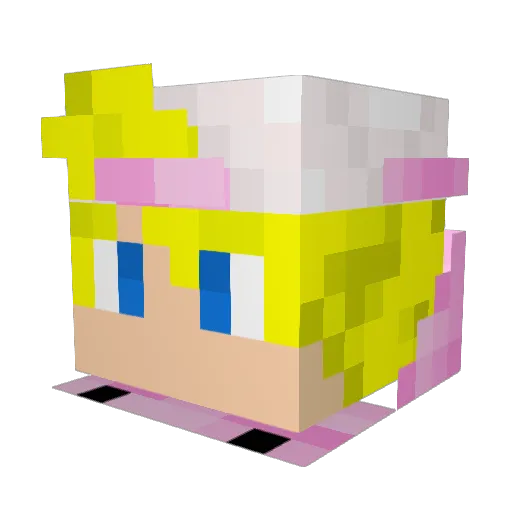 Caramelberri Minecraft avatar head, 3D render