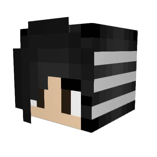 Caramelle Minecraft avatar head, 3D render