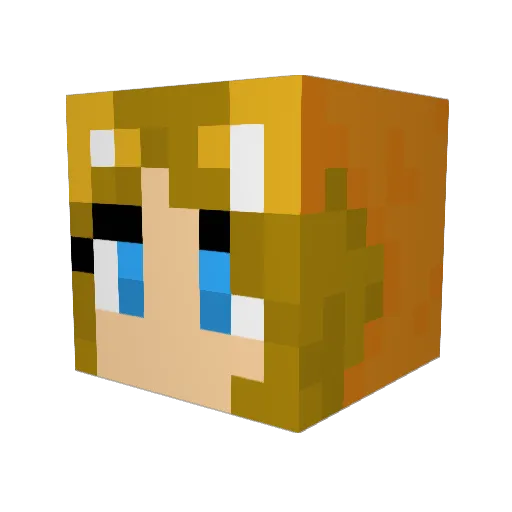 Caramellowz Minecraft avatar head, 3D render