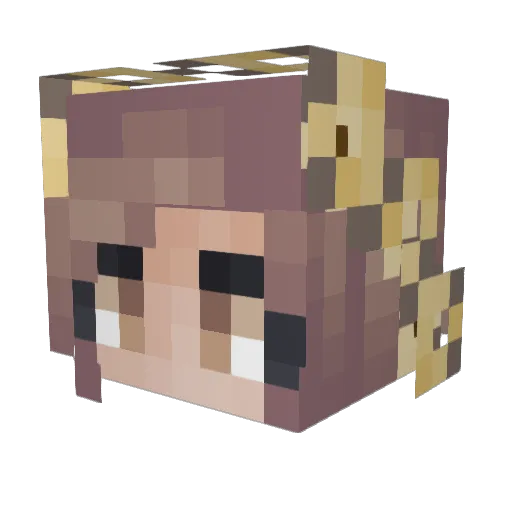 Caramelly_ Minecraft avatar head, 3D render