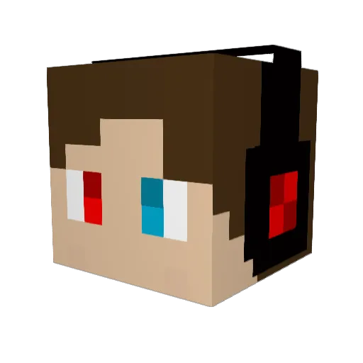 Caramelo_x Minecraft avatar head, 3D render