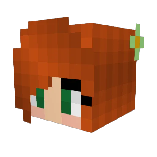CaramiaGirl Minecraft avatar head, 3D render