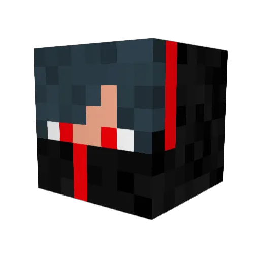 Caravus Minecraft avatar head, 3D render