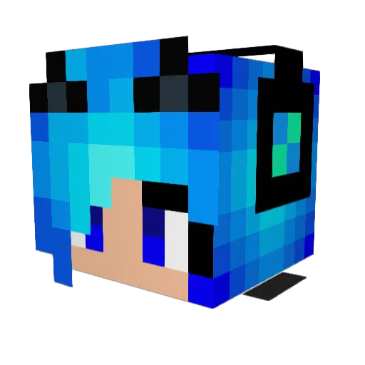 Carb5n Minecraft avatar head, 3D render