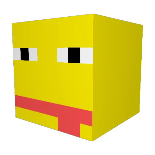 Carba_00_ Minecraft avatar head, 3D render