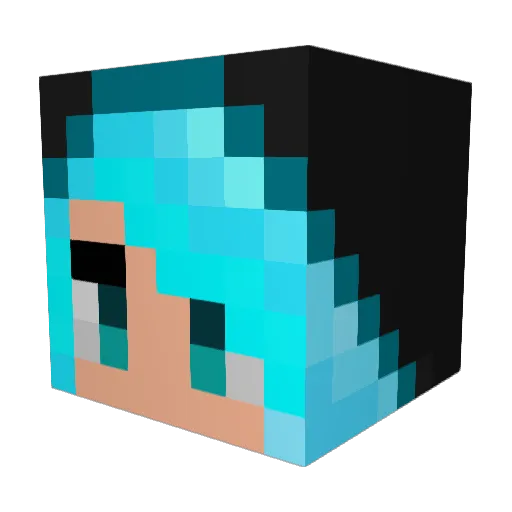 Carbara Minecraft avatar head, 3D render