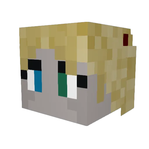 CarbonatedWater3 Minecraft avatar head, 3D render