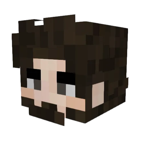 Carburized Minecraft avatar head, 3D render