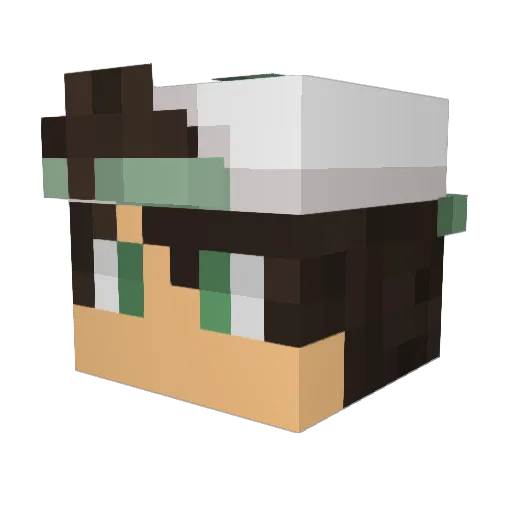 Carbzz Minecraft avatar head, 3D render