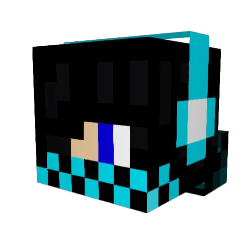 Carcar Minecraft avatar head, 3D render