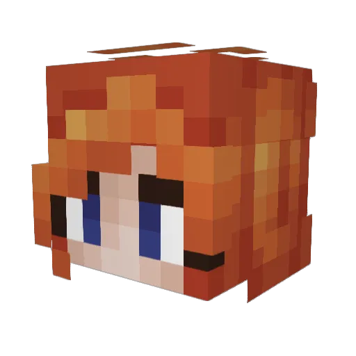 CardBoard_Dragon Minecraft avatar head, 3D render