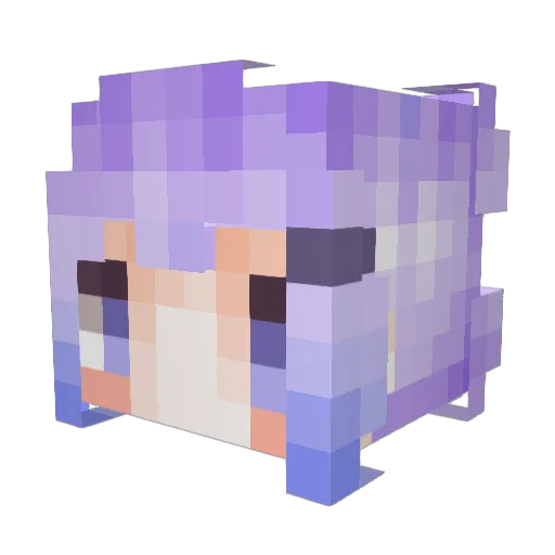 Card_K Minecraft avatar head, 3D render